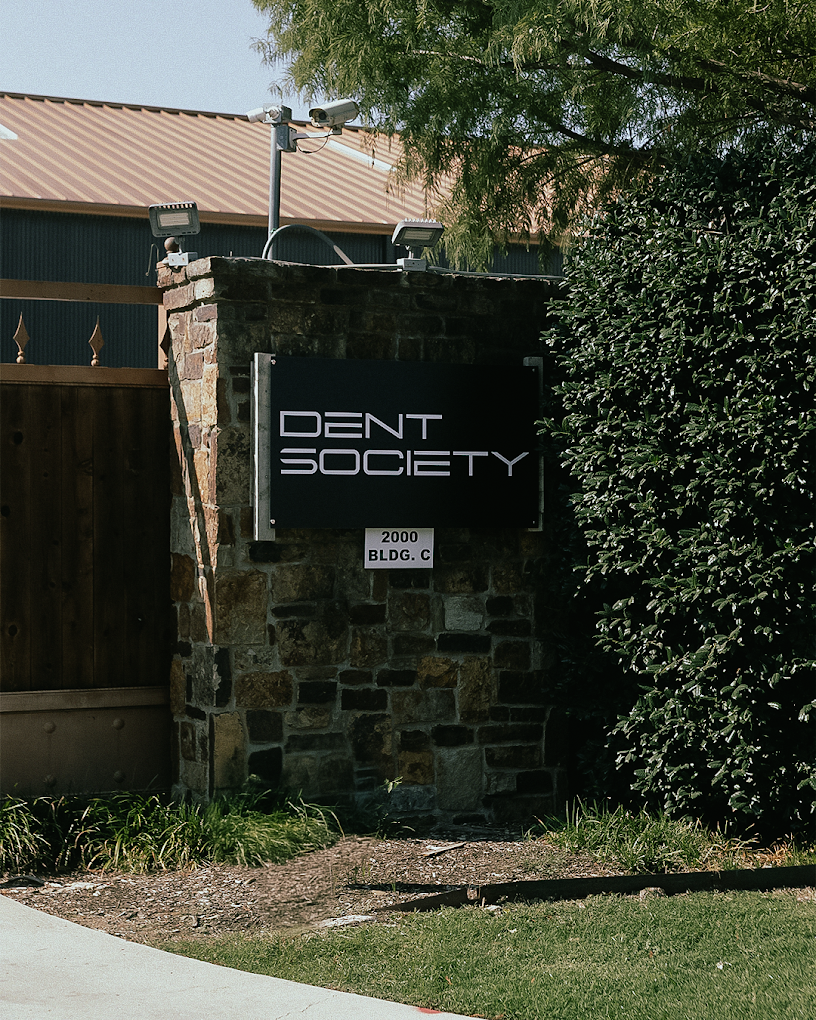 Dent Society shop sign in Dallas, Texas